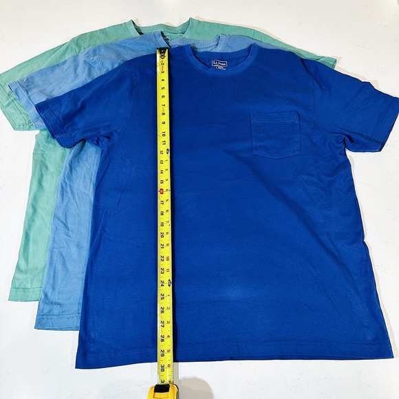 3 pack lot - L.L. Bean Men Crew T-Shirt Pocket Reg Traditional Fit - Size Large - Picture 6 of 7